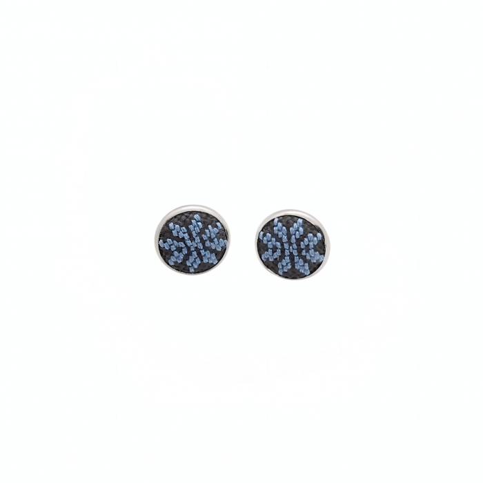 Cercei inox tip surub cu broderie geometrica, diametru 10 mm [5]