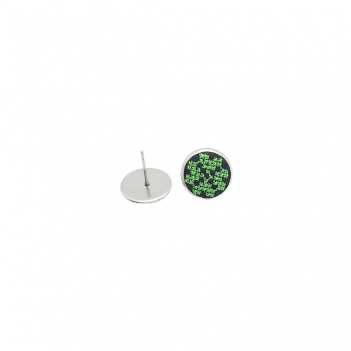 Cercei din inox cu broderie [2]
