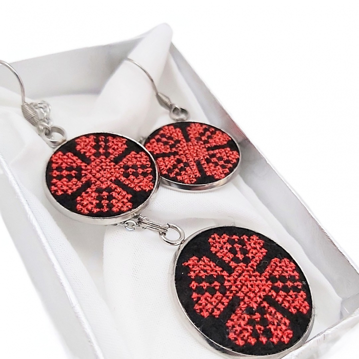 Set bijuterii broderie traditionala montate in inox [2]