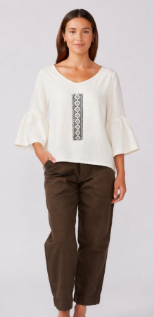 Bluză bumbac 100% cu broderie etno - lejeritate și simplitate [3]