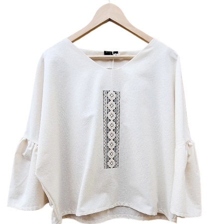 Bluză bumbac 100% cu broderie etno - lejeritate și simplitate [2]
