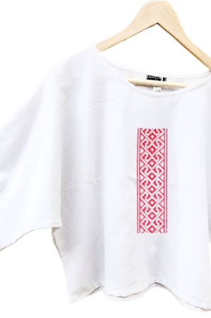 Bluză bumbac 100% cu broderie etno - lejeritate și simplitate [2]