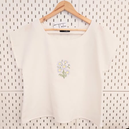 Bluză din bumbac cu broderie florală – Daisy, S [1]