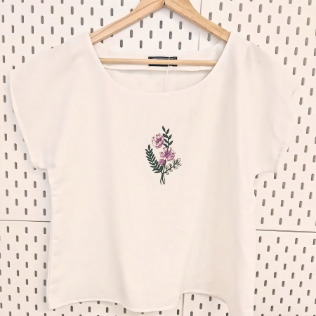 Bluză din bumbac cu broderie florală – Iris, M [3]