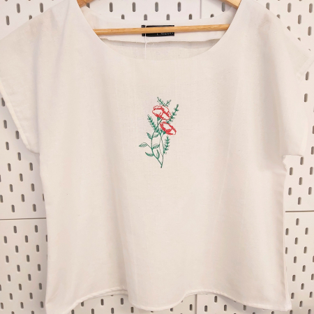 Bluză bumbac 100% cu broderie florala - lejeritate și simplitate [1]