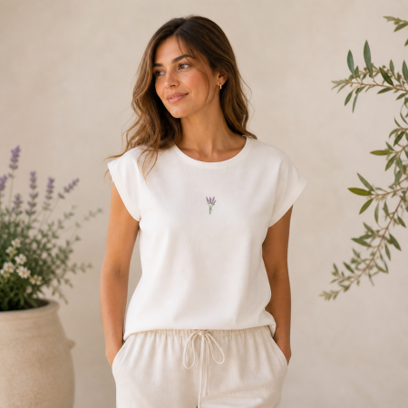 Bluză bumbac 100% cu broderie florala - lejeritate și simplitate [3]