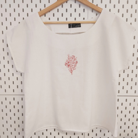 Bluză din bumbac cu broderie florală – Vior, M [1]