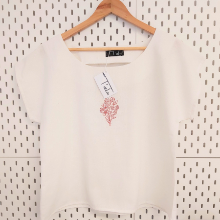 Bluze - Bluză din bumbac cu broderie florală – Vior, M