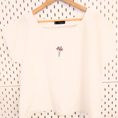 Bluză bumbac 100% cu broderie florala - lejeritate și simplitate [2]