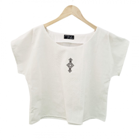 Bluză bumbac 100% cu broderie etno - lejeritate și simplitate [1]