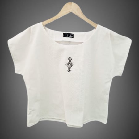 Bluze - Bluză bumbac 100% cu broderie etno - lejeritate și simplitate