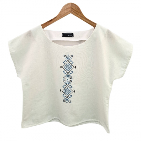 Bluză bumbac 100% cu broderie etno - lejeritate și simplitate [1]