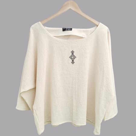 Bluză bumbac 100% cu broderie etno - lejeritate și simplitate [8]