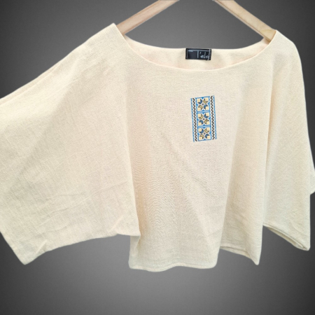 Bluză bumbac 100% cu broderie etno - lejeritate și simplitate [3]