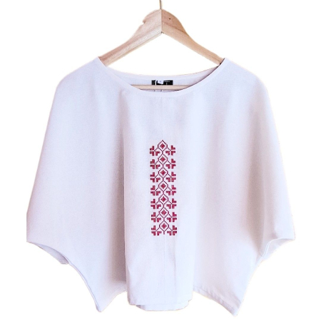 Bluză bumbac 100% cu broderie etno - lejeritate și simplitate [2]