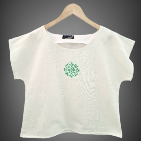 Bluze - Bluză bumbac 100% cu broderie etno - lejeritate și simplitate