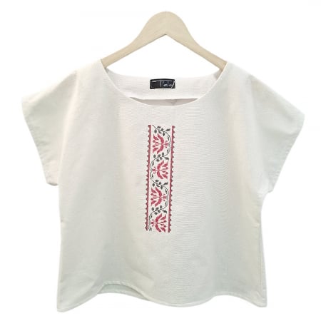 Bluză bumbac 100% cu broderie etno - lejeritate și simplitate [1]