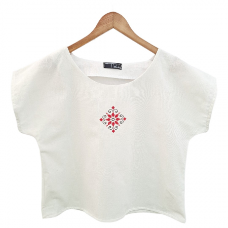 Bluză bumbac 100% cu broderie etno - lejeritate și simplitate [1]