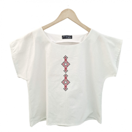Bluză bumbac 100% cu broderie etno - lejeritate și simplitate [1]