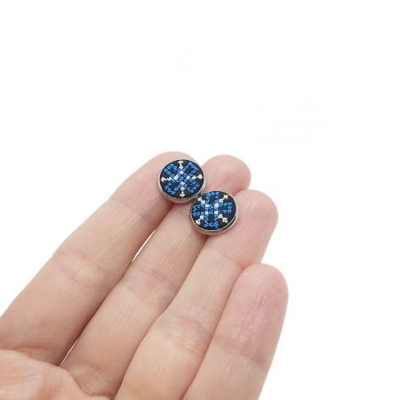 Cercei din inox cu broderie [4]