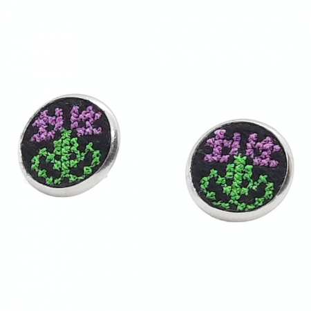 Cercei din inox cu broderie [4]