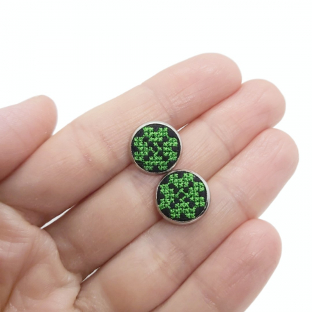 Cercei din inox cu broderie [2]