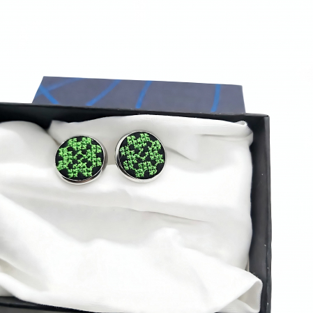 Cercei din inox cu broderie [3]