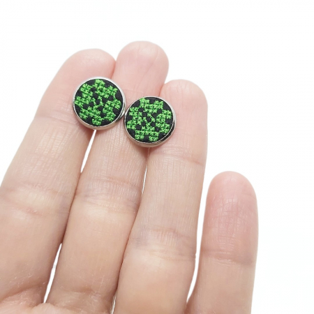 Cercei din inox cu broderie [4]