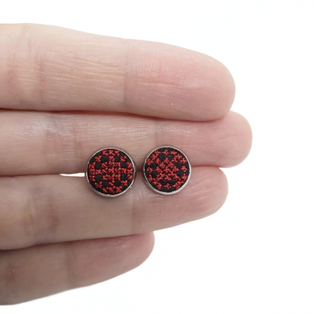 Cercei din inox cu broderie [3]