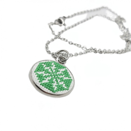 Colier lant inox cu broderie [2]