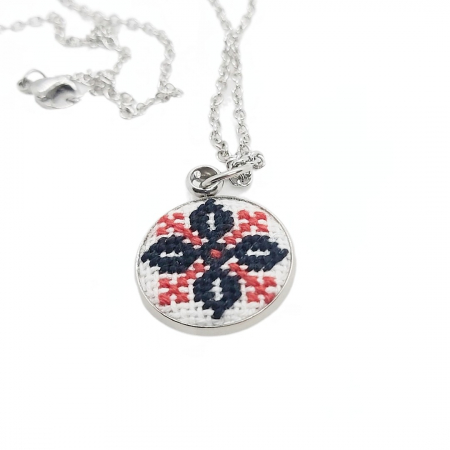 Colier lant inox cu broderie [1]