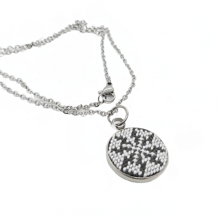 Colier lant inox cu broderie [1]