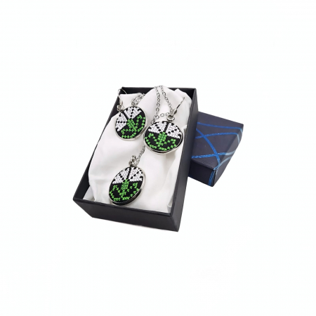 Set bijuterii broderie traditionala montate in inox [1]