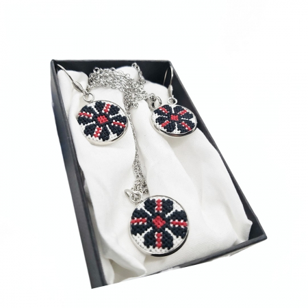 Seturi - Set bijuterii broderie traditionala montate in inox