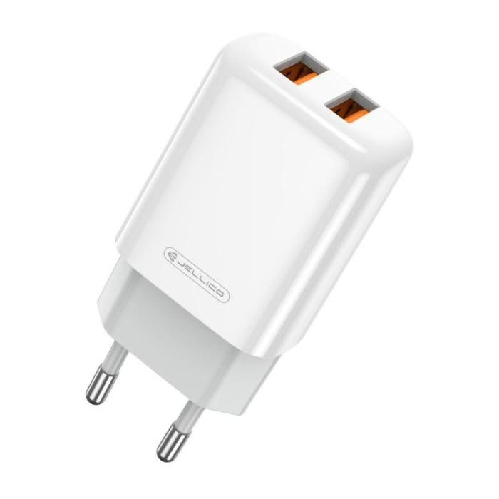 Adaptor priza JELLICO EU02, 2.4A, 2 x USB, alb [2]