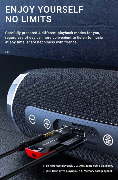 Boxa portabila bluetooth Borofone BR3 Rich Sound blue [7]