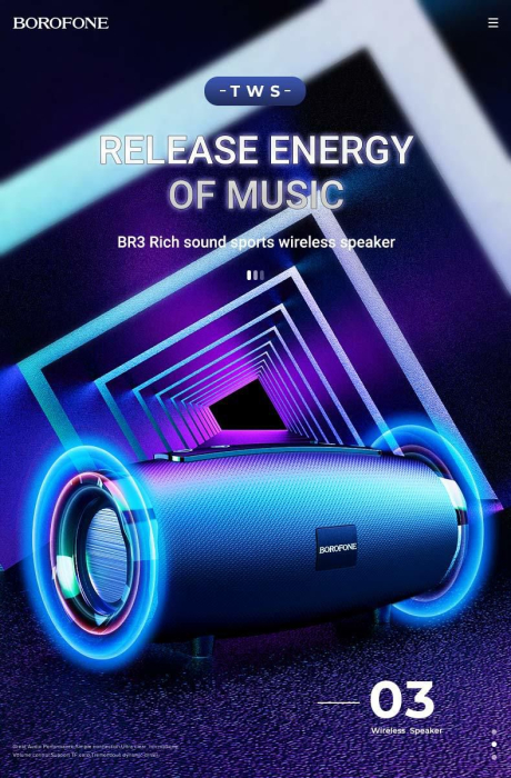 Boxa portabila bluetooth Borofone BR3 Rich Sound blue [4]