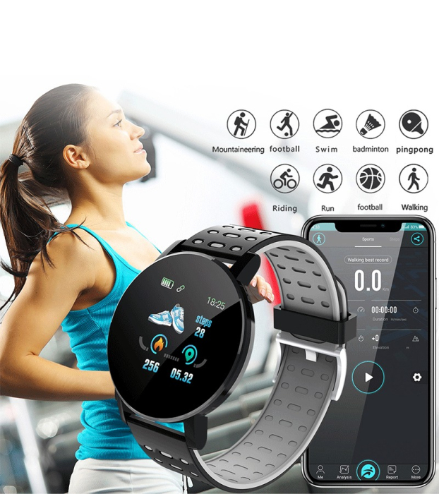 Bratara fitness 119 Plus  gri/negru [3]