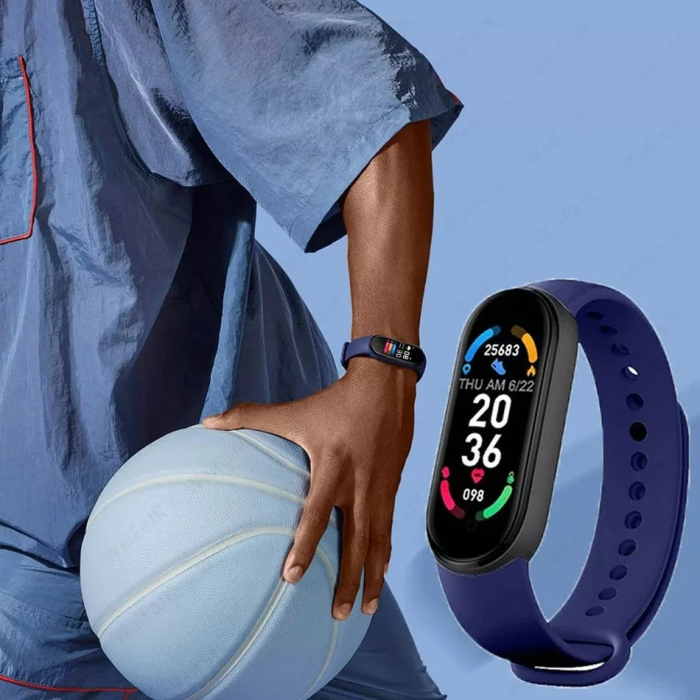 Bratara fitness M6, ecran color HD, bluetooth, monitorizare somn/ritm cardiac/saturatie oxigen/tensiune arteriala, curea neagra [4]