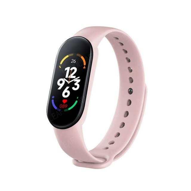 Bratara fitness M7, ecran color HD, bluetooth, monitorizare somn/ritm cardiac/saturatie oxigen/tensiune arteriala, curea roz [1]