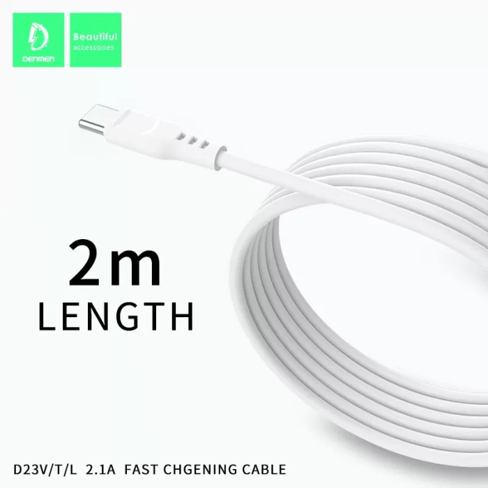 CABLE USB Type-C Denmen negru 2M USB 2.1A D23T [4]