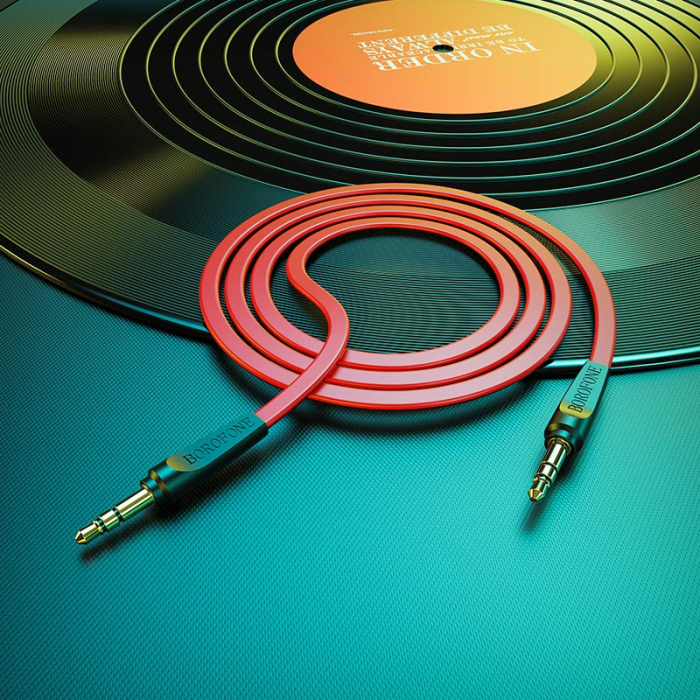 Cablu AUX Borofone BL6, AUX jack 3.5mm, 2m, rosu [4]