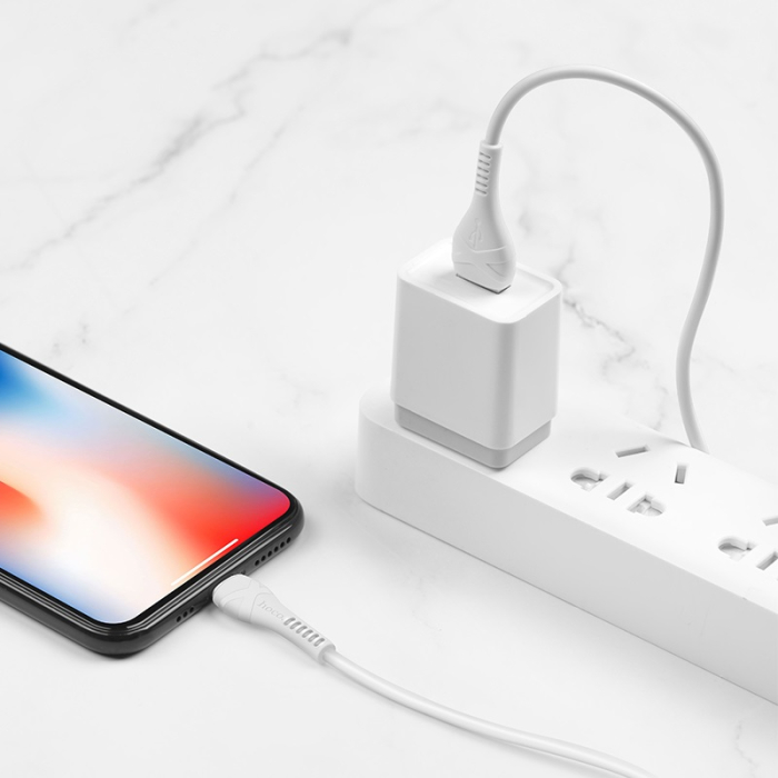 Cablu date si incarcare USB/Lightning Hoco X37, 2.4A, 1 m, alb [4]