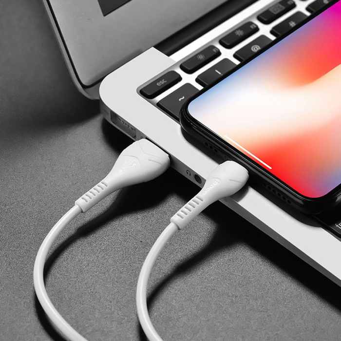 Cablu date si incarcare USB/Lightning Hoco X37, 2.4A, 1 m, alb [5]
