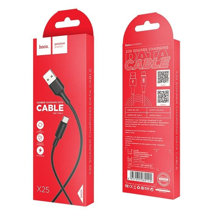 Cablu Hoco X25 3A USB-A la USB-C 1m negru [5]