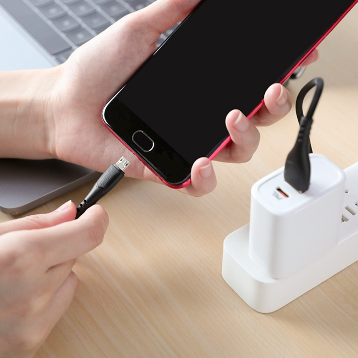 Cablu USB Borofone- BX37 2.4A, micro USB, 1m, black [4]