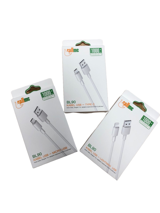 Cablu USB/Lightning, BL90, alb, blister [2]