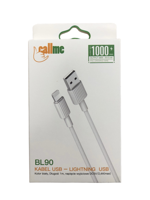 Cablu USB/Lightning, BL90, alb, blister [1]