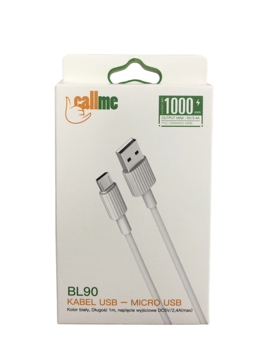 Cablu USB/Micro-Usb, BL90, alb, blister [1]