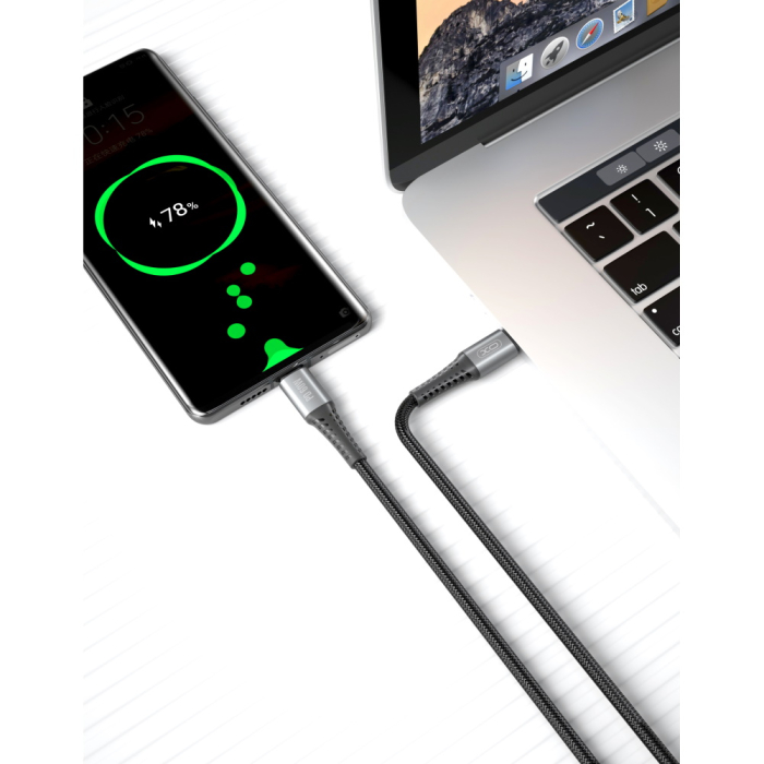 Cablu XO NB-Q167 PD USB-C - USB-C 1,0 m negru 60W [2]
